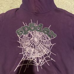 Purple Rhinestone Sp5der Hoodie 