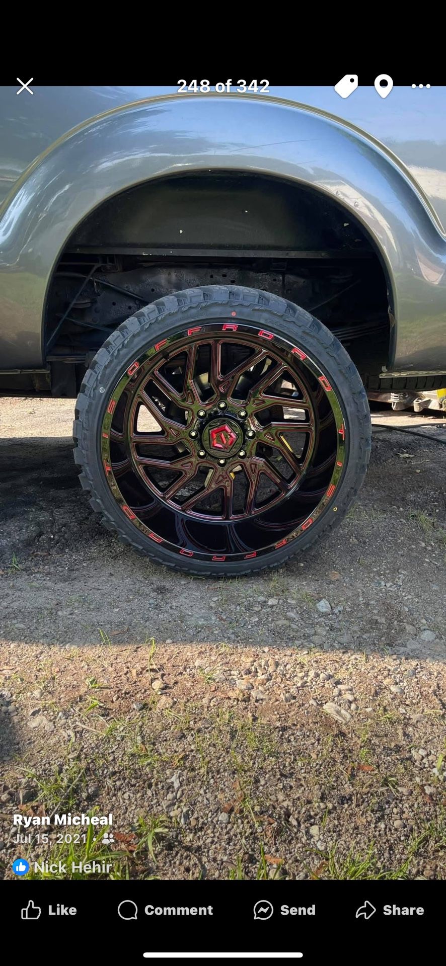TIS 544bmr 24" Rims W/-76 Offset & Amp Mud Terrain Attack Tires