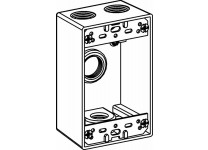 ORBIT - 1-GANG BOX 2” DEEP WITH 4 OUTLET HOLES, 1/2” SIZE DEVICE MOUNT - GRAY