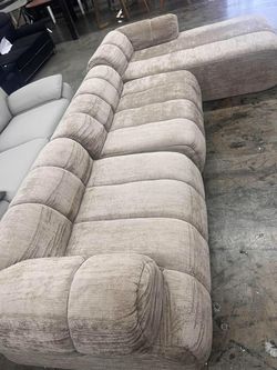 122 in. Modern Polyester L-Shaped with Chaise Lounge and Fully Compressed Sponge Sectional Sofa in Espresso
