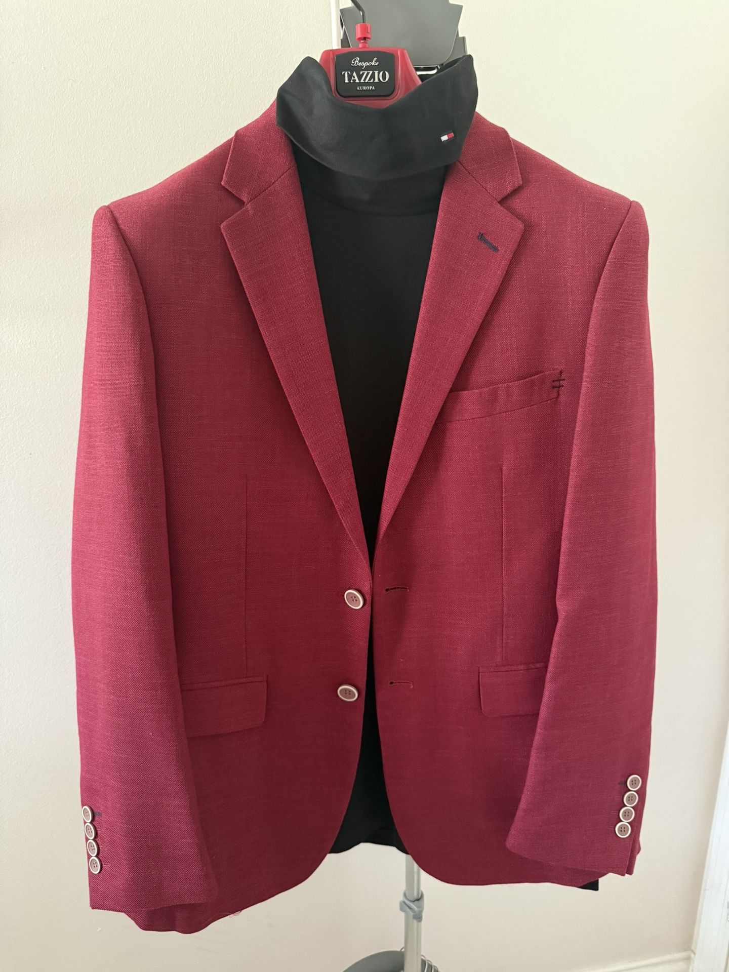 Maroon Blazer With Tommy Hilfiger Black Turtle Neck