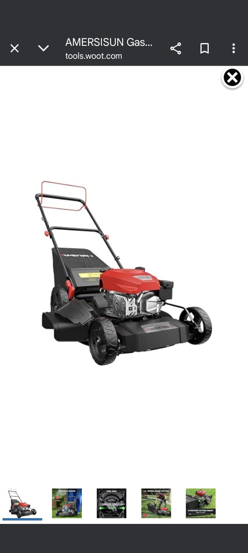 New In Box, 170cc Gas Lawn Mower, Self-Propelled, 21"