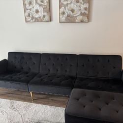 black sofa