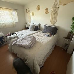 2 Twin XL Bed Frames With Mattress 