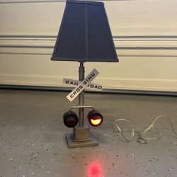 Pottery Barn, Kids Railroad Crossing Lamp. Flashing Train Lights Up.