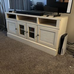 White Mostly Solid Wood TV Stand