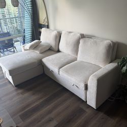 Compact L-shaped sectional sleeper sofa, great for apartments or small spaces. 