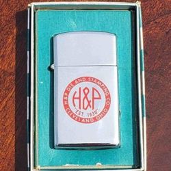 Vintage 1959 ZIPPO Slim Advertising Lighter - H & P Die And Stamping Cleveland Ohio - FIRM PRICE 