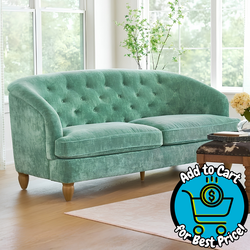 The Pioneer Woman Laurel Tufted Sofa in Teal Velvet 80"