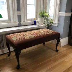 Antique Needlepoint Bench 