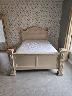 Queen size bed and mattress