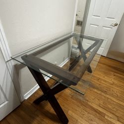 Wood/Glass Desk Pottery barn 