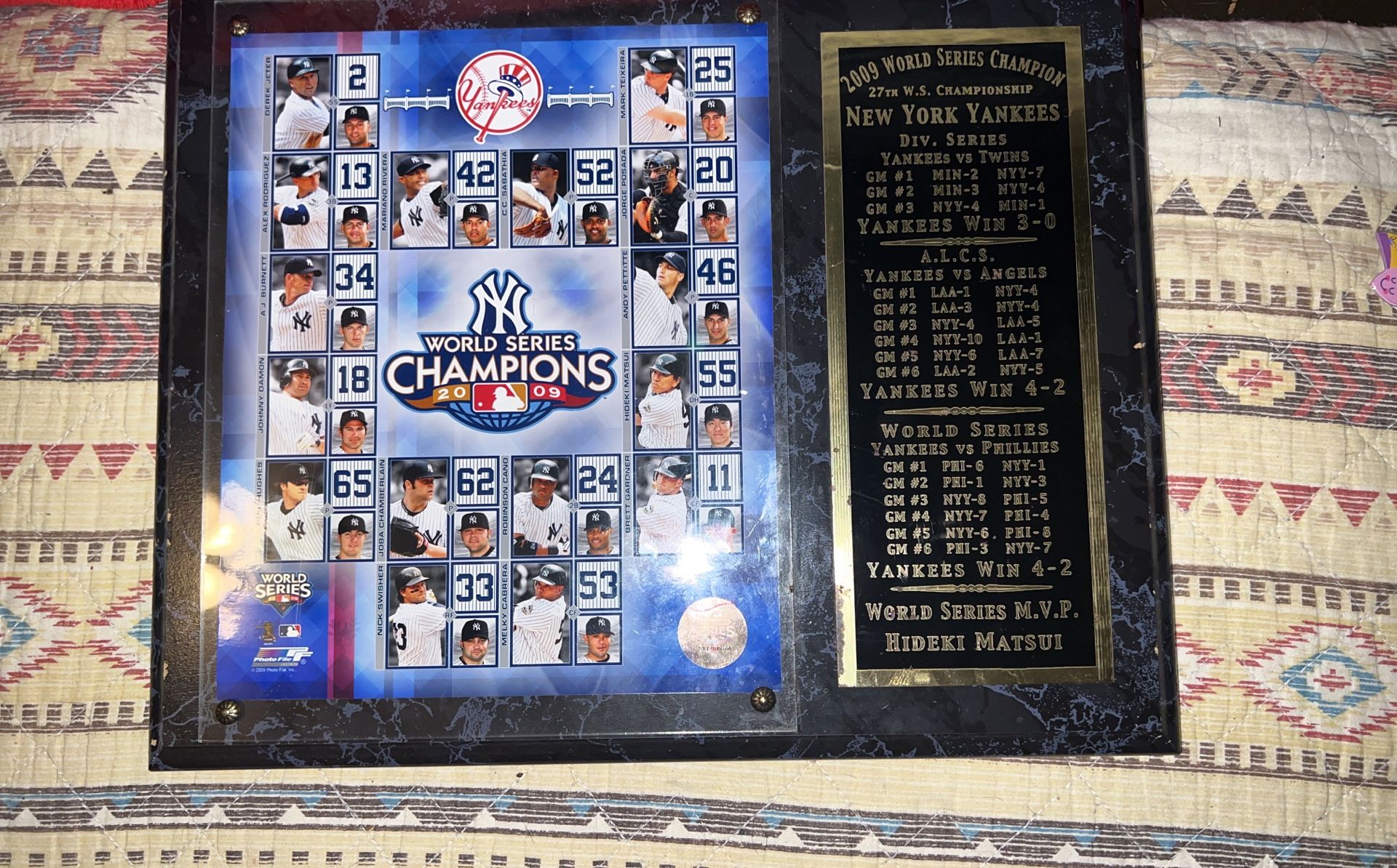 2009 world series championship plaque
