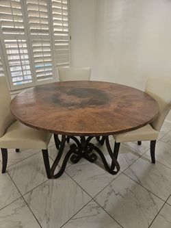 Copper dining or game table