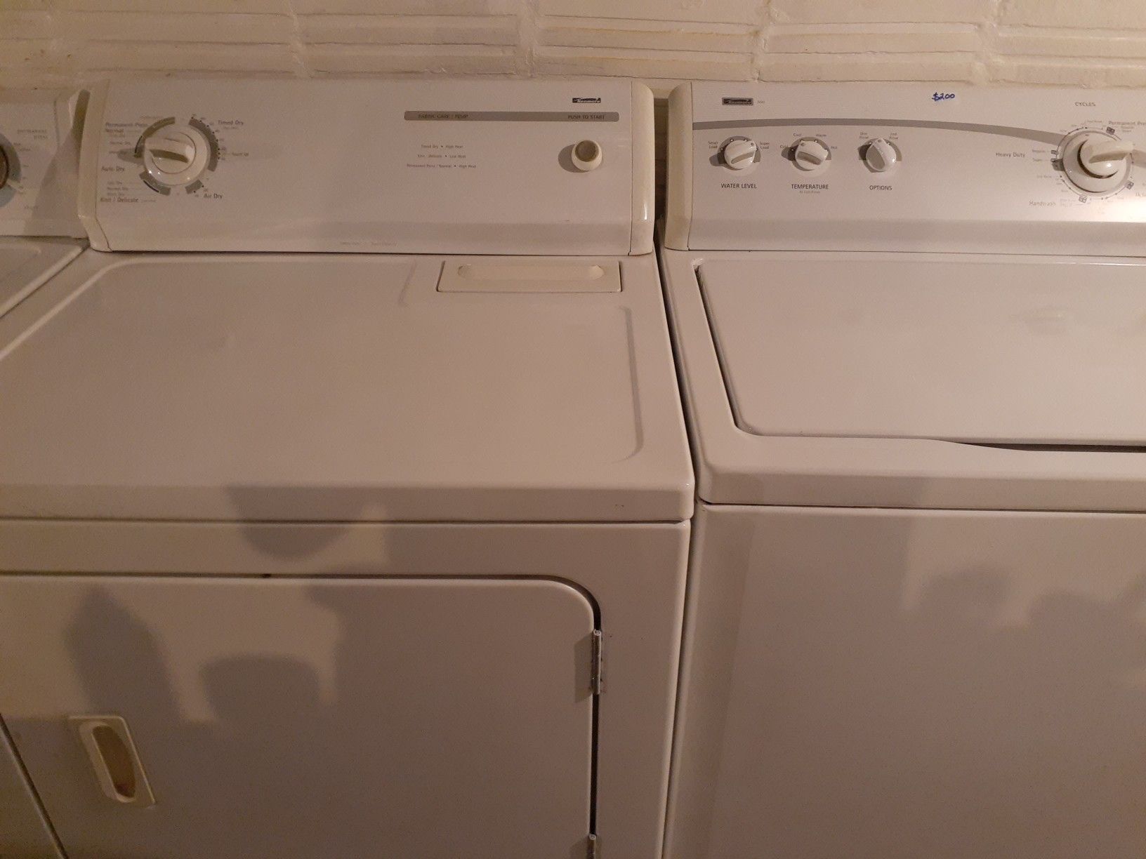 Nice all white Kenmore newer washer and dryer set