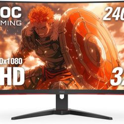 AOC C32G2ZE 32" Curved Gaming Monitor, Full HD, VA, 0.5ms 240Hz FreeSync Premium, Black - New