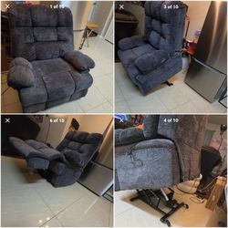 500lb capacity, Big & Tall Power Lift Massage Recliner – Heat + 2 Spare Bases – Comes With 2 New Bases Still Sealed In Their Boxes