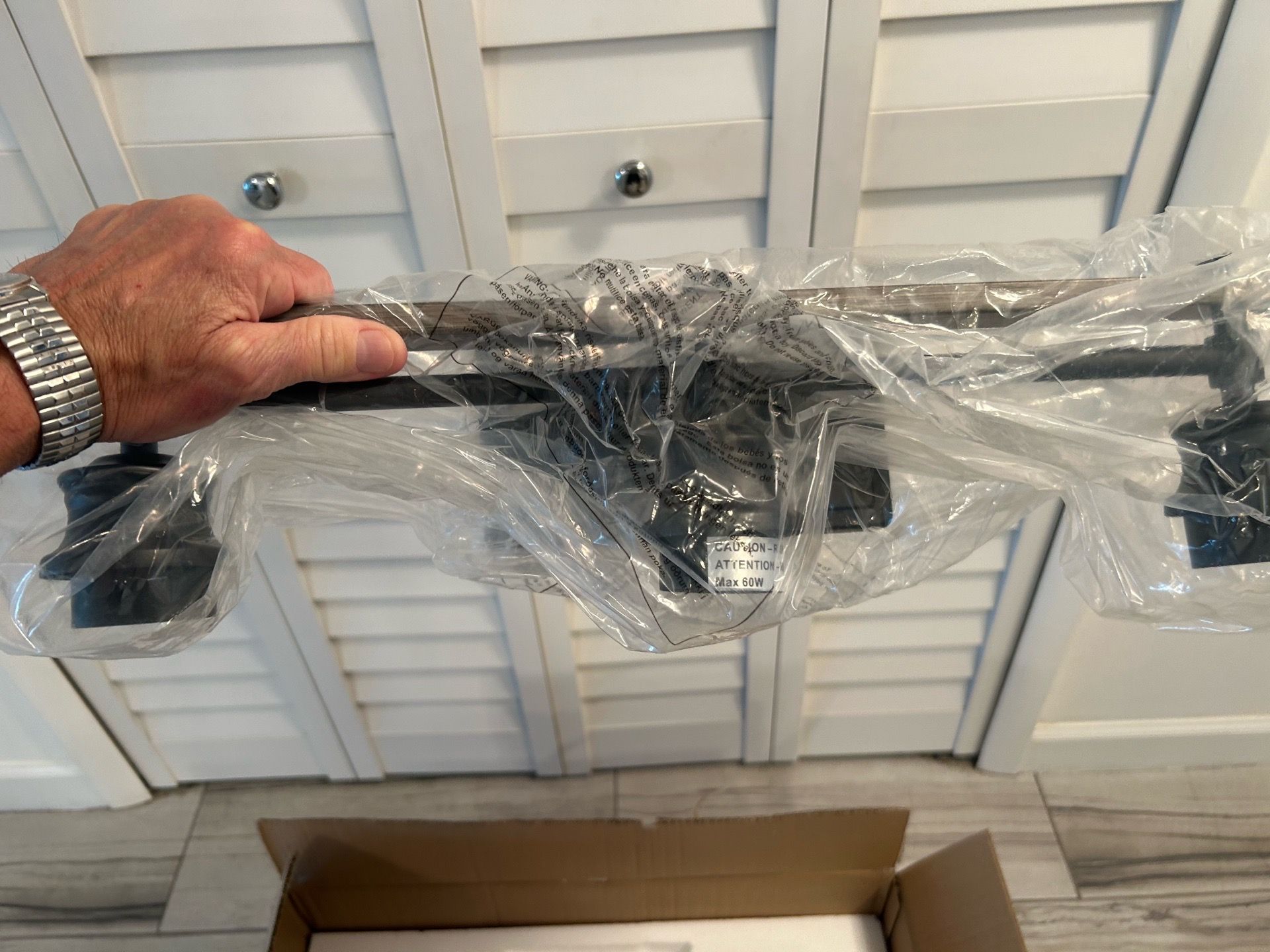 New bathroom lights…. Fireplace