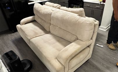 Beige Couch Set Microfiber