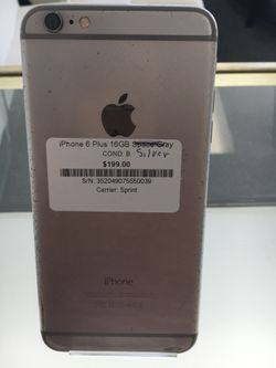 SPACE GRAY IPHONE 6 PLUS WITH 16GB!!!