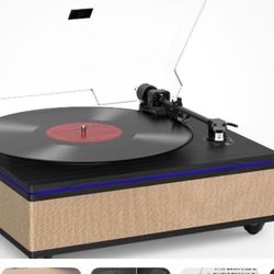 Vinyl Record Player with Built-in Stereo Speakers Bluetooth Belt-Drive Turnta...