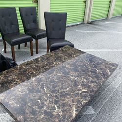 Faux Marble Dining Table
