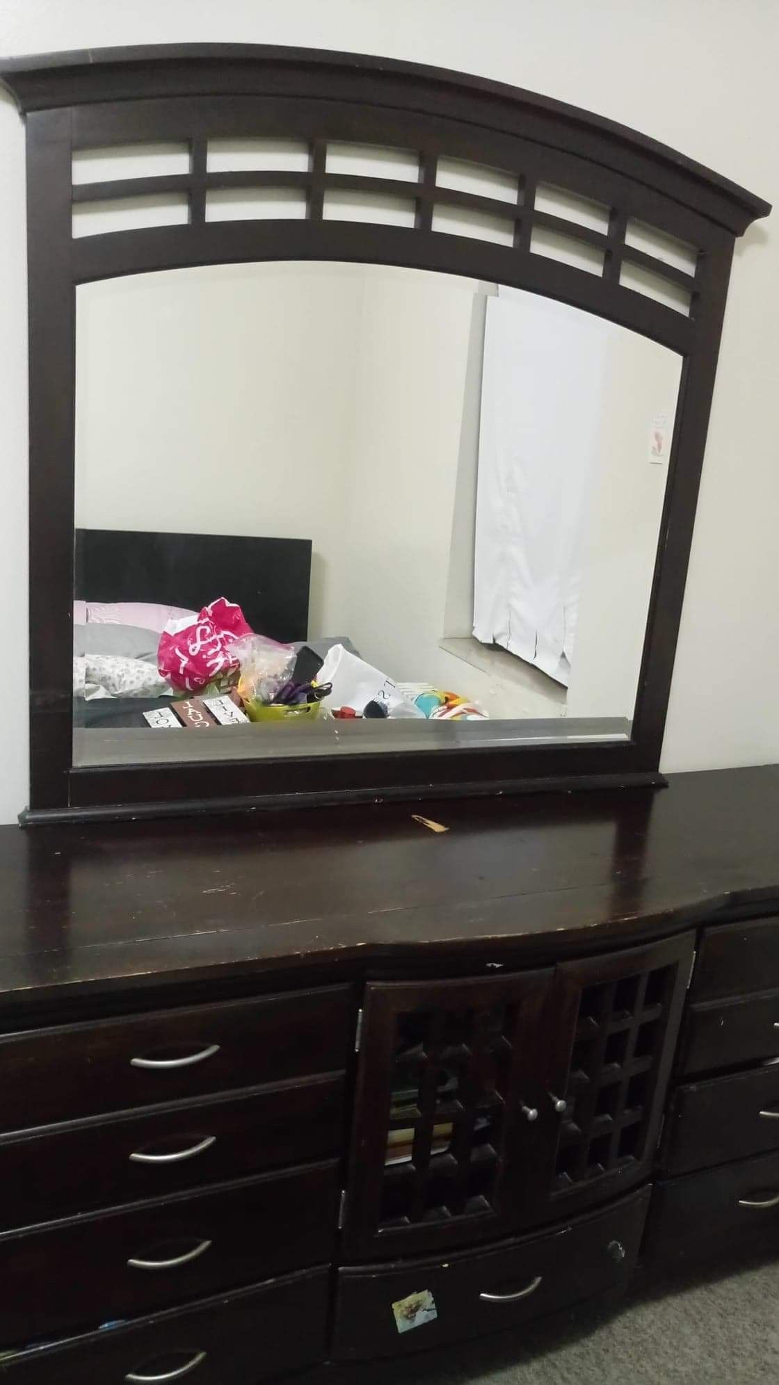 Dresser with a mirror