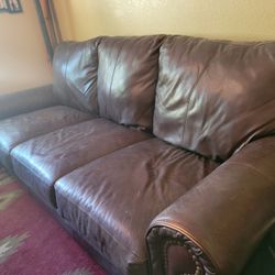 Leather Couch And Recliner 