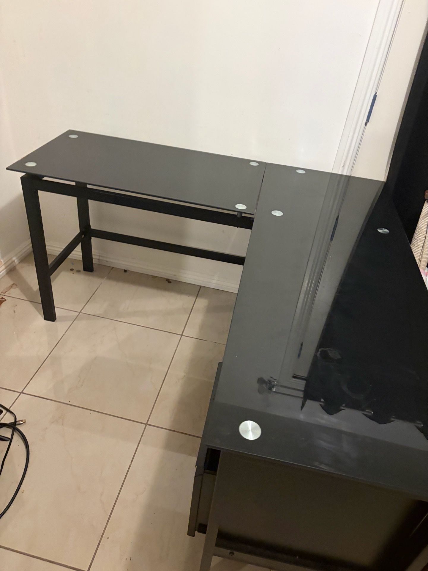 Black L shaped Desk