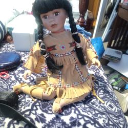 Native American Porcelain Doll 