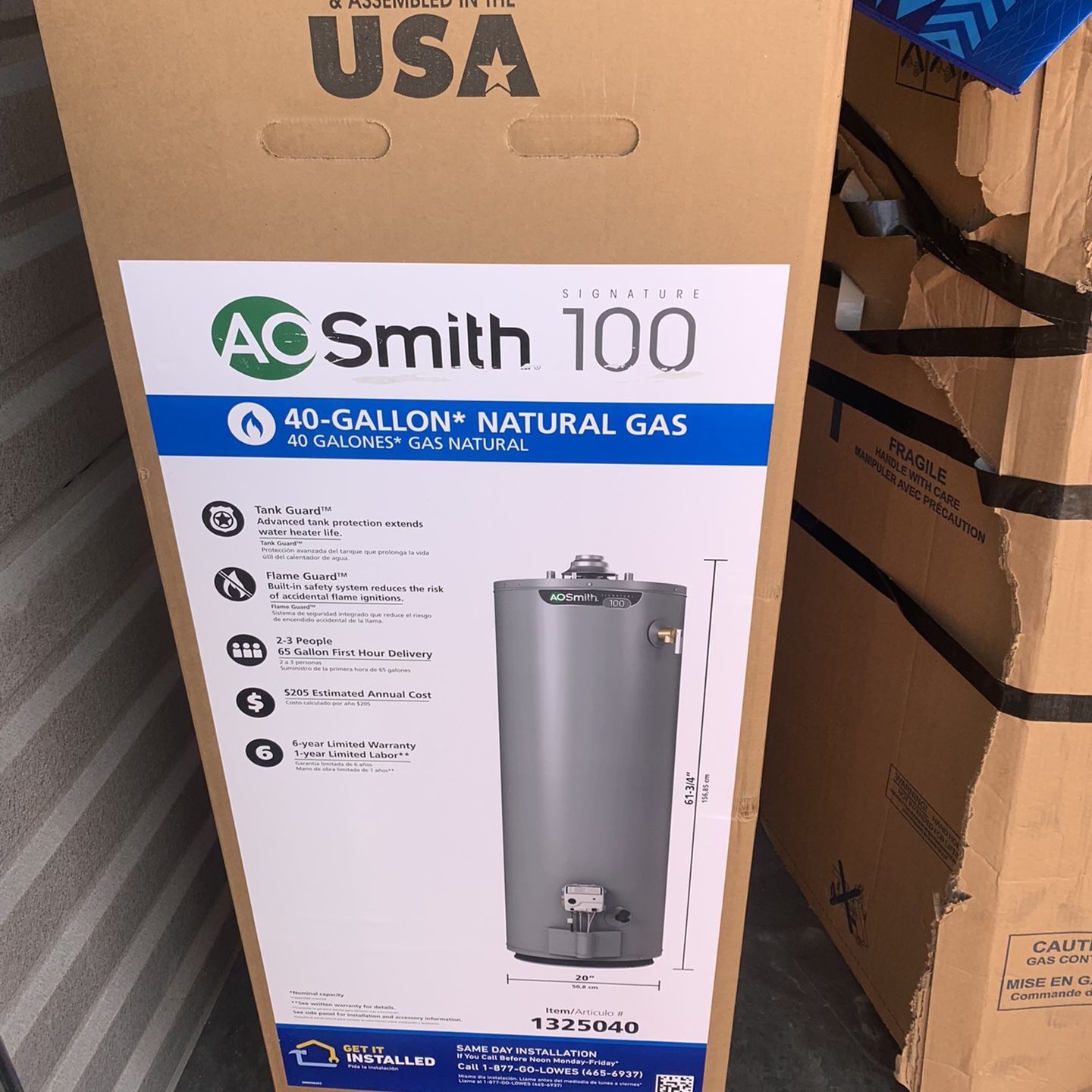 Water Heater 40 Gallon AO Smith