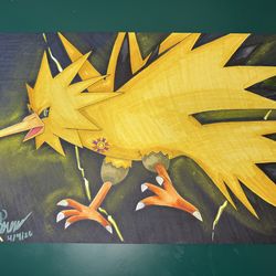 Hand drawn original art Zapdos Pokemon
