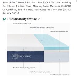 New Platform Walnut Bed- Queen Size Cooling 10” Cooling Gel Mattress