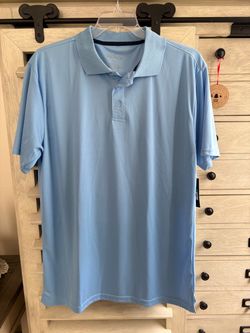 Galaxy by Harvic XXL Men’s light blue polo shirt with moisture wicking dry fit material new with tags