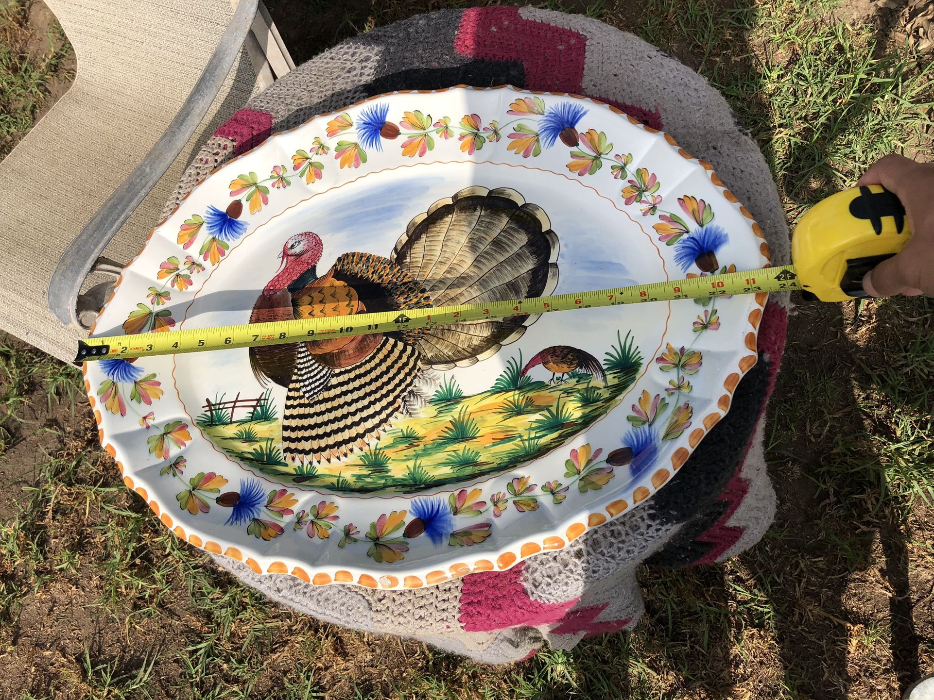 XL Italian Hand Painted Turkey Platter