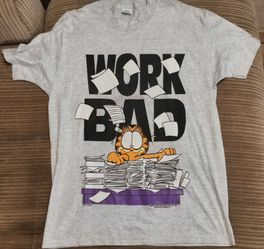 Vintage Garfield 'Work Bad' Graphic T-Shirt