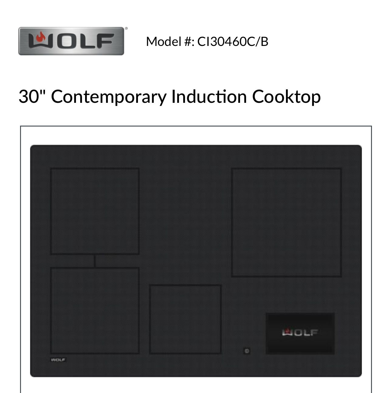 30" Contemporary Induction Cooktop CI30460CB