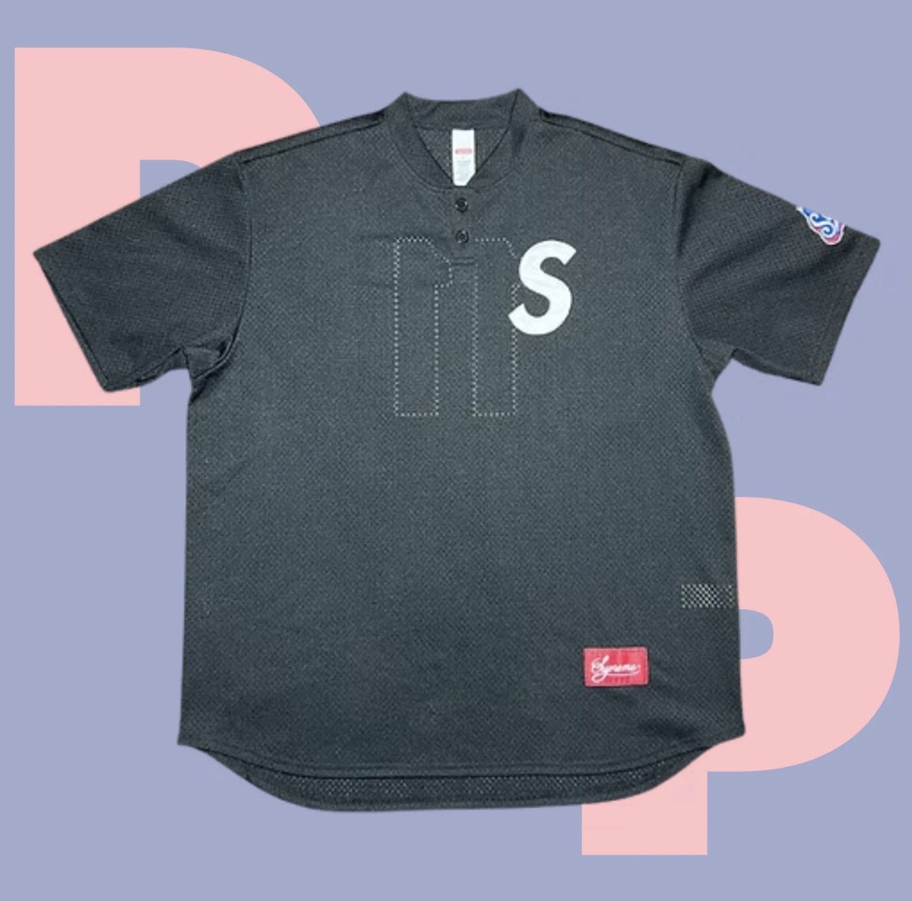 Supreme S Logo Baseball Henley (Small)