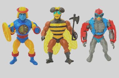 Vintage MOTU Action Figure Lot of 3 Buzz Off Stratos Sy-Klone Complete Masters of the Universe
