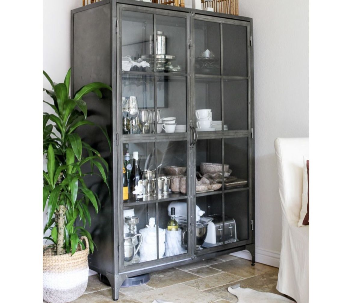 World market Curio Metal Cabinet Large 48x71.5x20