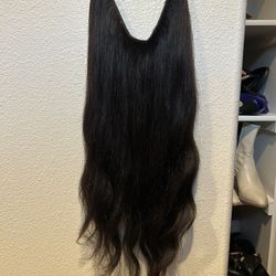 20” Halo Hair extension - Deep Brown/near Black