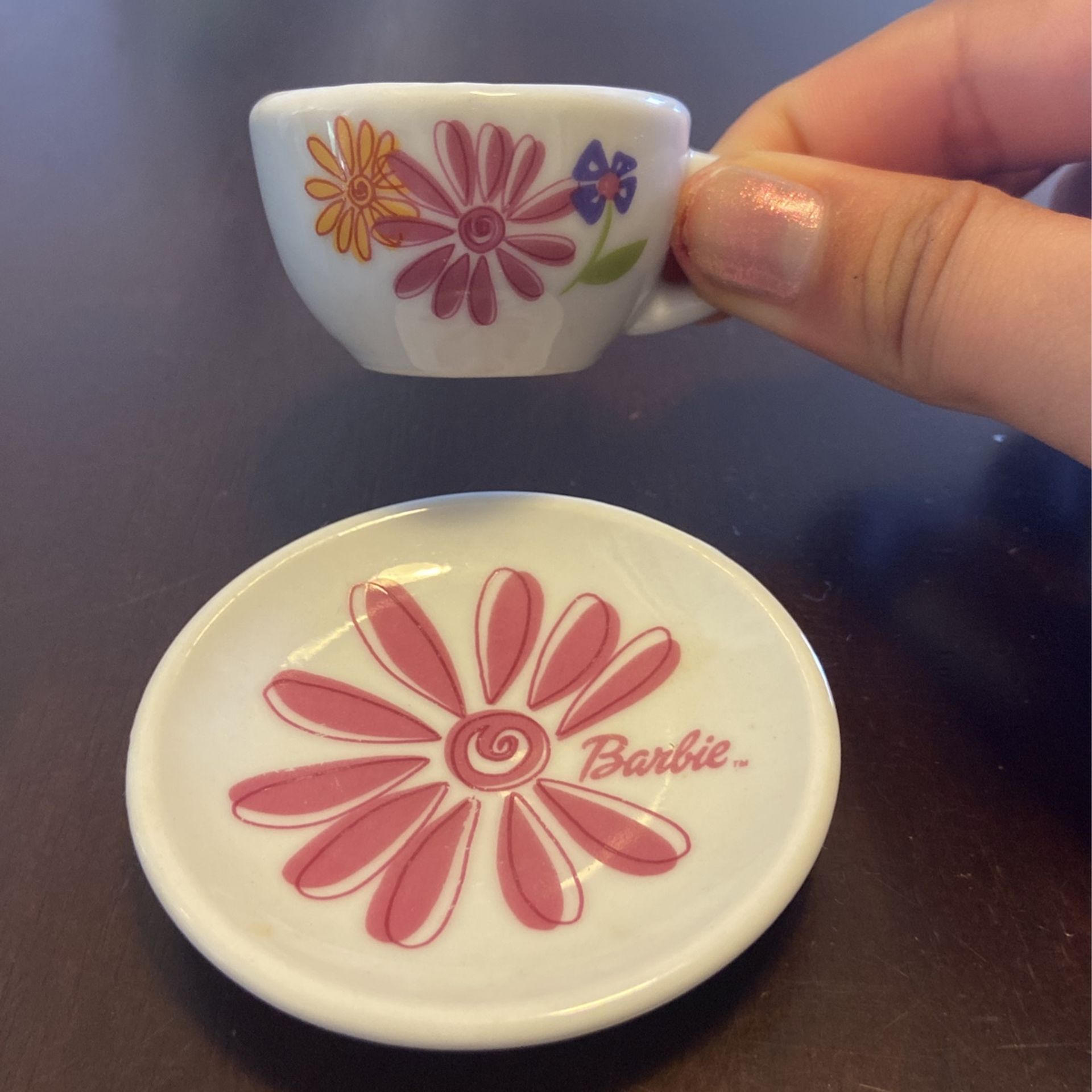 Mini 2000s Barbie Tea Cup & Plate 