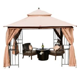 10 x 10 ft. Gazebo rain protection. Sunscreen ventilation