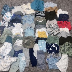 Baby Boy Clothes Lot NB-9months (222 Pieces) 