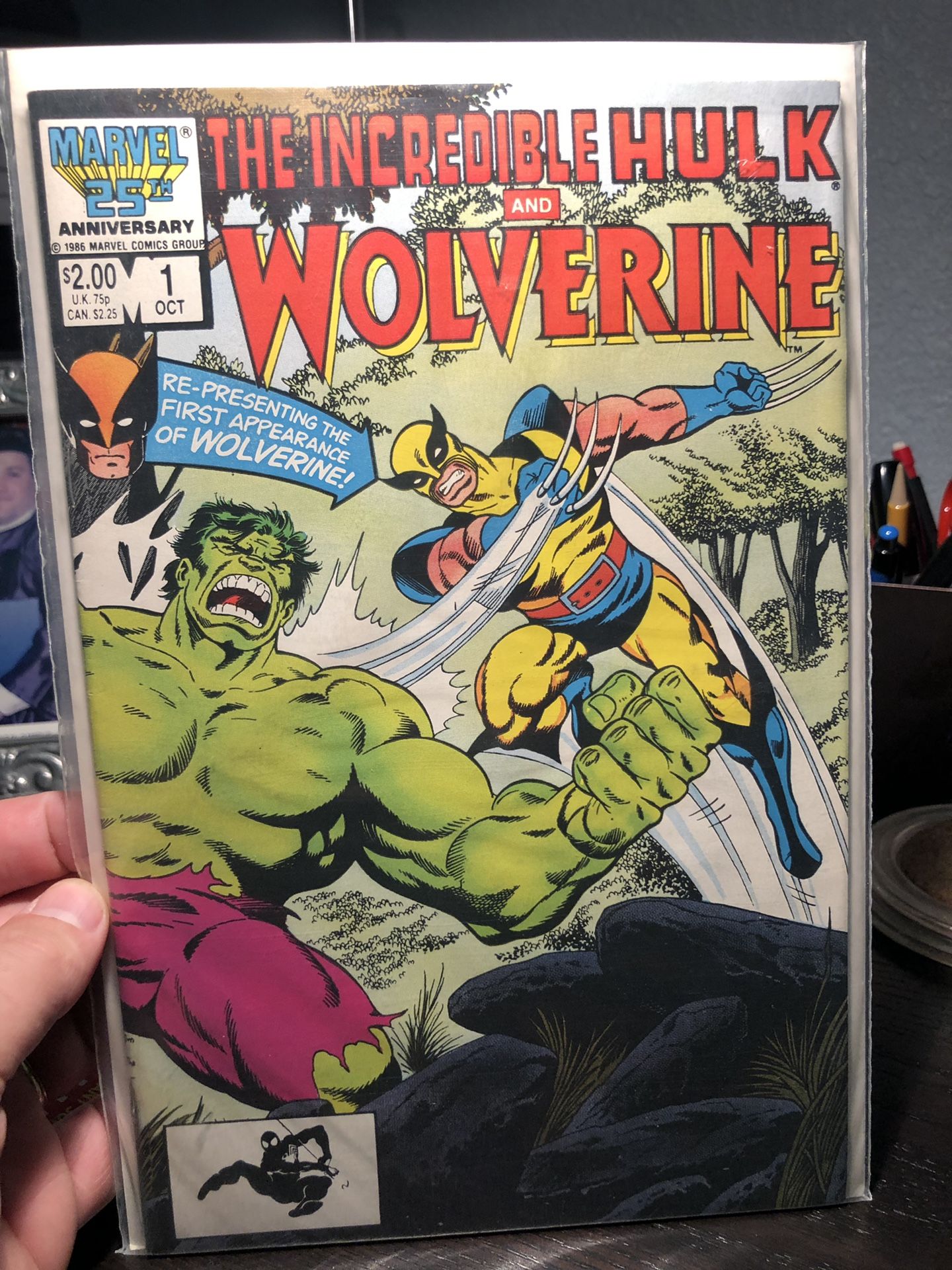 The Incredible Hulk and Wolverine comic.