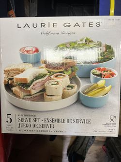 Laura Gates, five piece serving set brand new