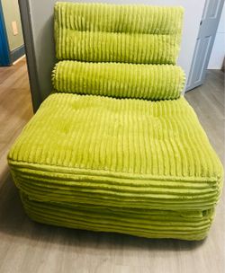 Lime Green Corduroy Lounge Chair