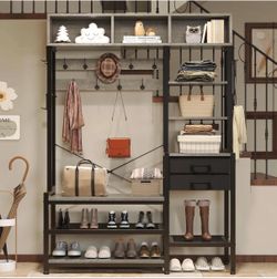 Wayfair Hall Tree with bench, shoe storage and coat hooks