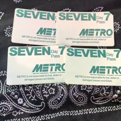 4  Seven Day Metro Bus Passes 