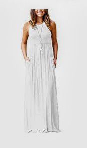 Women's Sleeveless White Dress